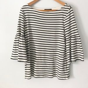 Banana Republic // Striped ruffle sleeve blouse